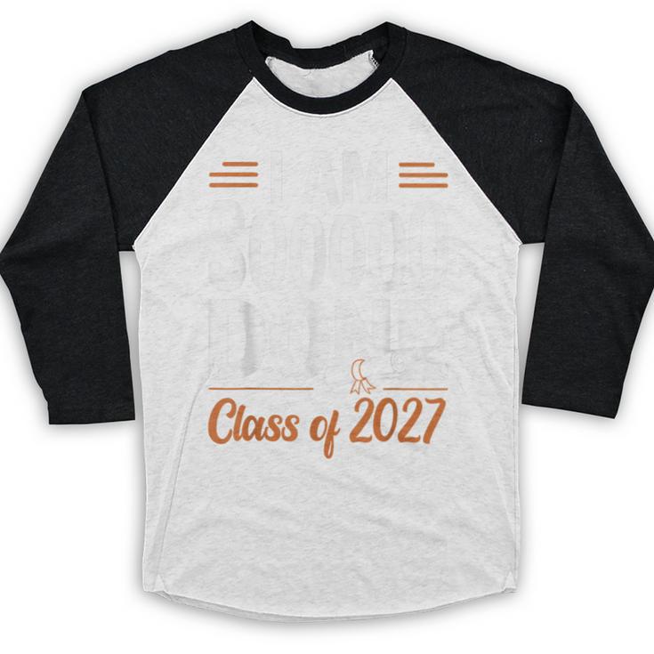 I'm Sooo Done Class Of 2027 Senior Graduation Grad Party Baseball Raglan Shirt