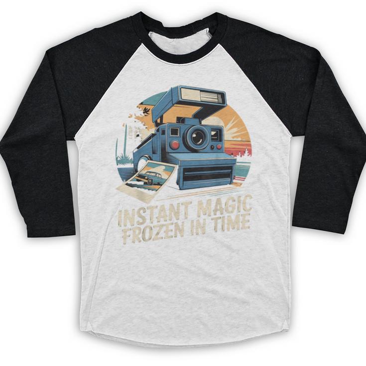 Instant Magic Frozen In Time Retro Camera Nostalgia Baseball Raglan Shirt Instant Magic Frozen In Time Retro Camera Nostalgia Baseball Raglan Shirt