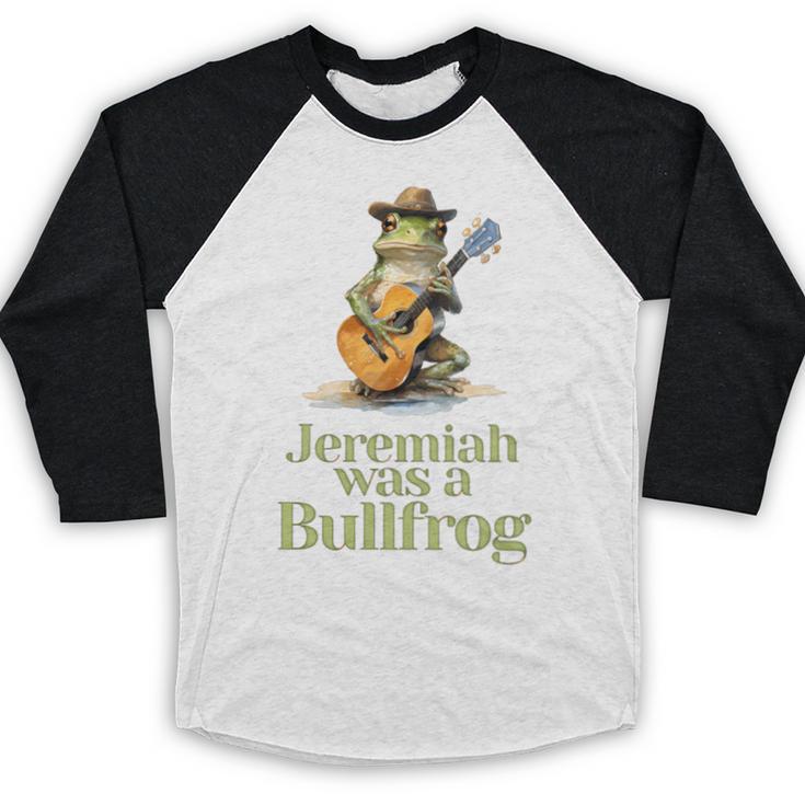 Jeremiah Was A Bullfrog A Classic Rock Nostalgia Trip Premium Tri-Blend Baseball Raglan Shirt Jeremiah Was A Bullfrog A Classic Rock Nostalgia Trip Premium Tri-Blend Baseball Raglan Shirt