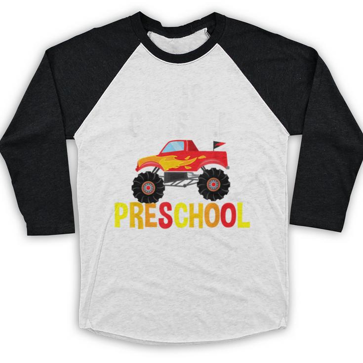I Just Crushed Preschool Monster Graduation Pre-K Shirt Baseball Raglan Shirt