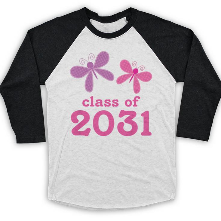 Kids Class Of 2031 Kindergarten Girls Graduation T-Shirt Baseball Raglan Shirt