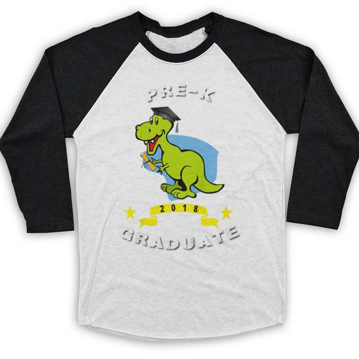 Kids Dinosaur Pre-K Graduation TShirt Kids Preschool Graduation Baseball Raglan Shirt