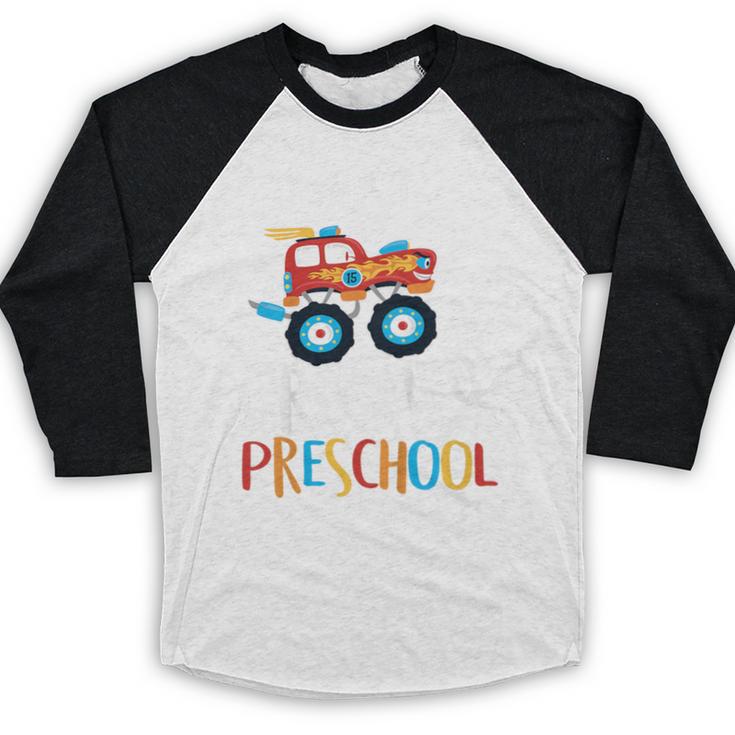 Kids I Just Crushed Preschool Monster Graduation Pre-K Shirt Baseball Raglan Shirt