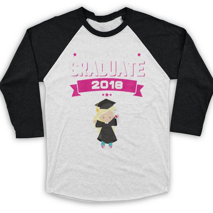 Kids Kindergarten Graduate 2018 Graduation Girls Baseball Raglan Shirt