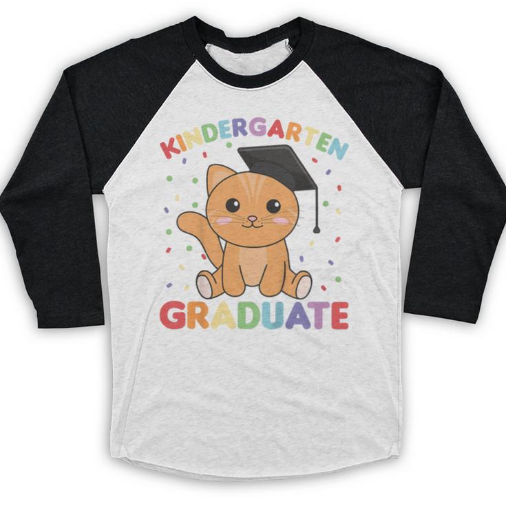 Kids Kindergarten Graduate Cat Graduation Baseball Raglan Shirt Kids Kindergarten Graduate Cat Graduation Baseball Raglan Shirt