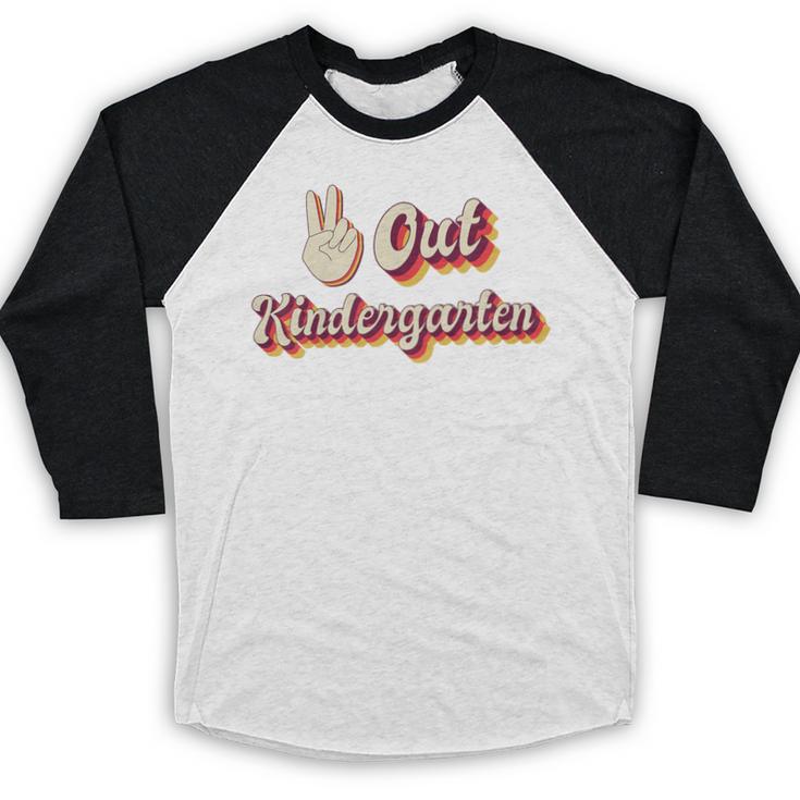 Kids Peace Out Kindergarten Graduation Kindergarten Graduate Baseball Raglan Shirt