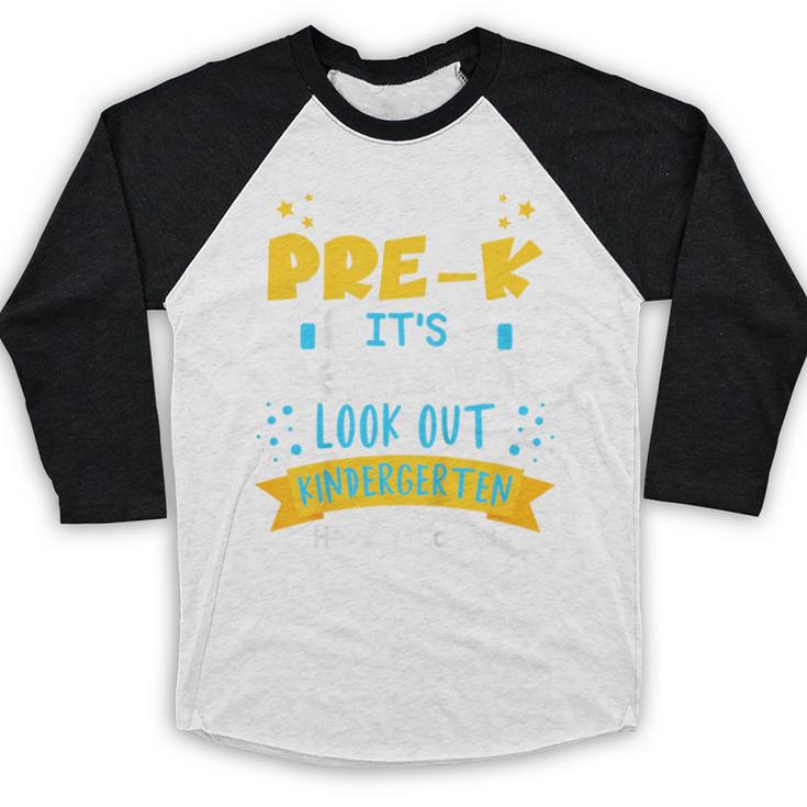 Kids So Long Pre-K Graduation 2025 School Kindergarten Here Come Baseball Raglan Shirt