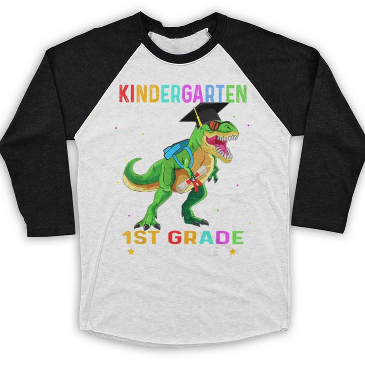 Kindergarten Graduation 1st Here We Come Class 2023 Dinosaur Baseball Raglan Shirt