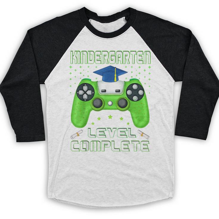Kindergarten Graduation Level Complete Gamer Class 2024 Kids Baseball Raglan Shirt