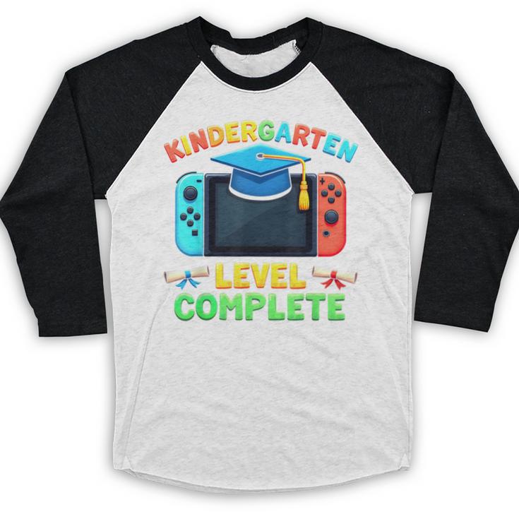 Kindergarten Level Complete Graduation Class 2025 Gamer Boys Baseball Raglan Shirt