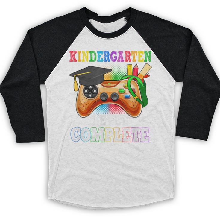 Kindergarten Level Complete Last Day Of School Graduation Baseball Raglan Shirt