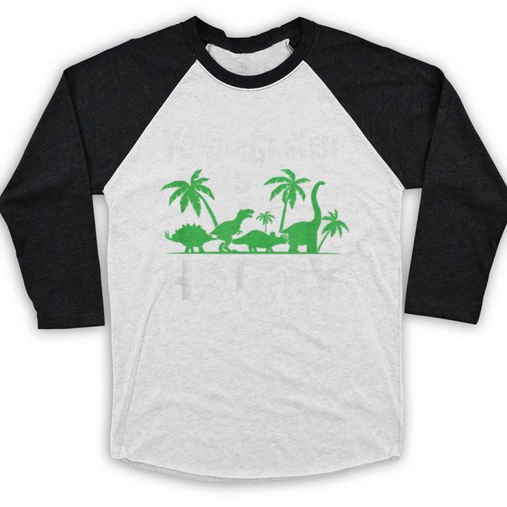 Kindergarten Is History Dinosaur Graduation Baseball Raglan Shirt