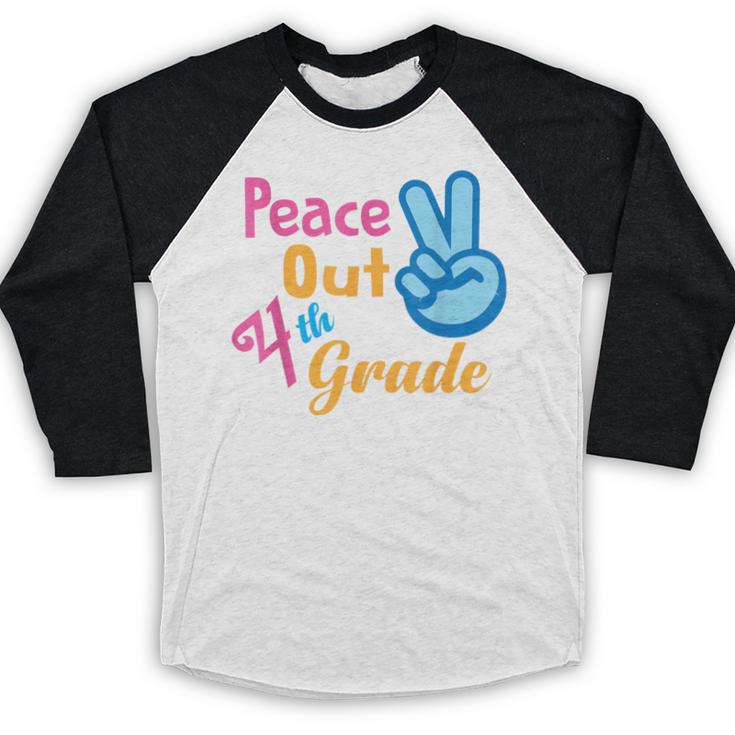Last Day Of School Peace Out Grade 4 Graduation Kids Baseball Raglan Shirt
