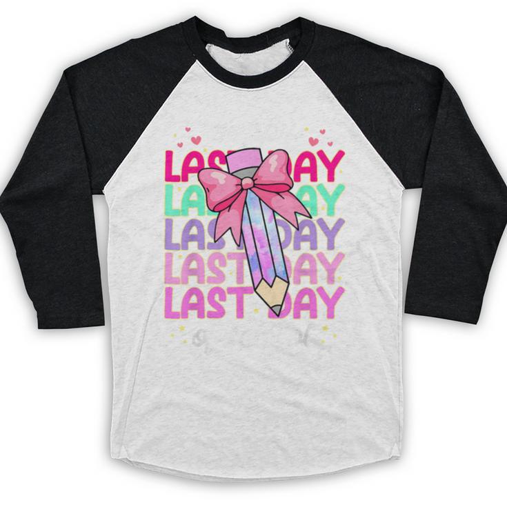 Last Day Of School Shirt Coquette Bow School Graduation Baseball Raglan Shirt
