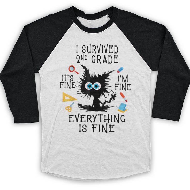 Last Day Of School Student Graduation I Survived 2nd Grade Baseball Raglan Shirt