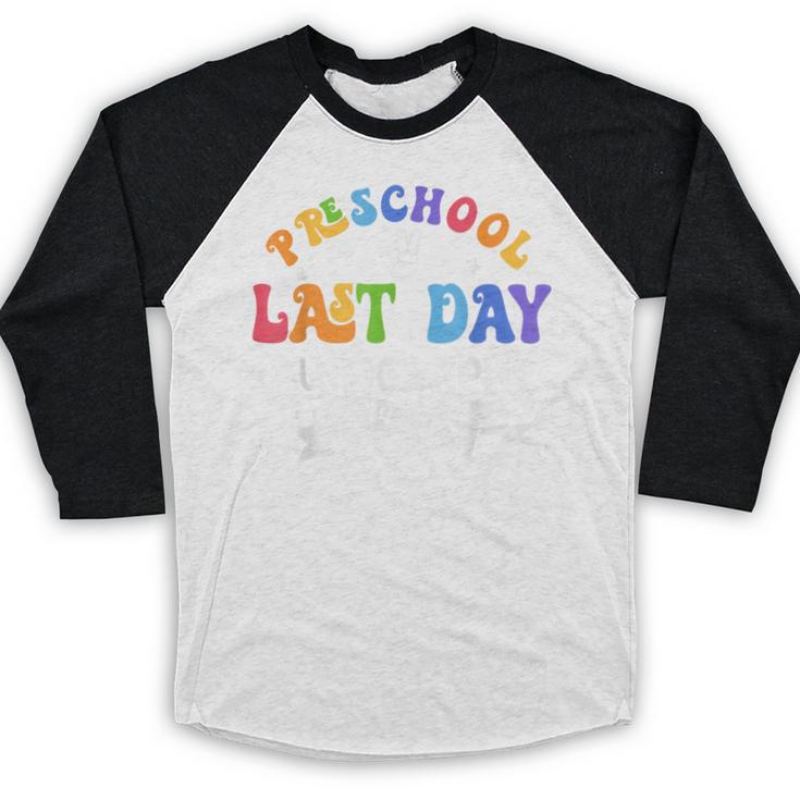 Last Day Of School Year 2025 Preschool Autograph Graduation Baseball Raglan Shirt