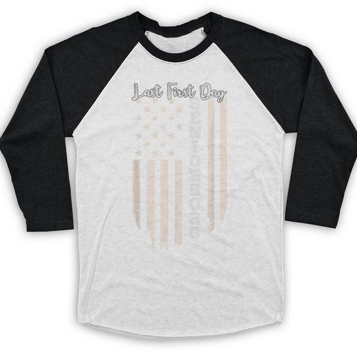 Last First Day Senior 2026 USA Flag Graduation Class Of 2026 Baseball Raglan Shirt