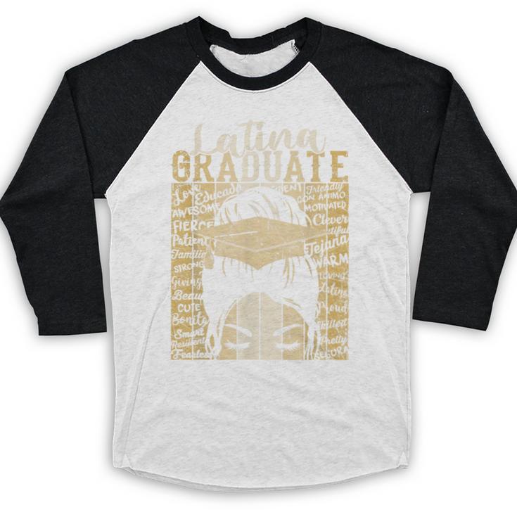 Latina Graduate Educated Powerful Class Of 2024 Graduation Baseball Raglan Shirt