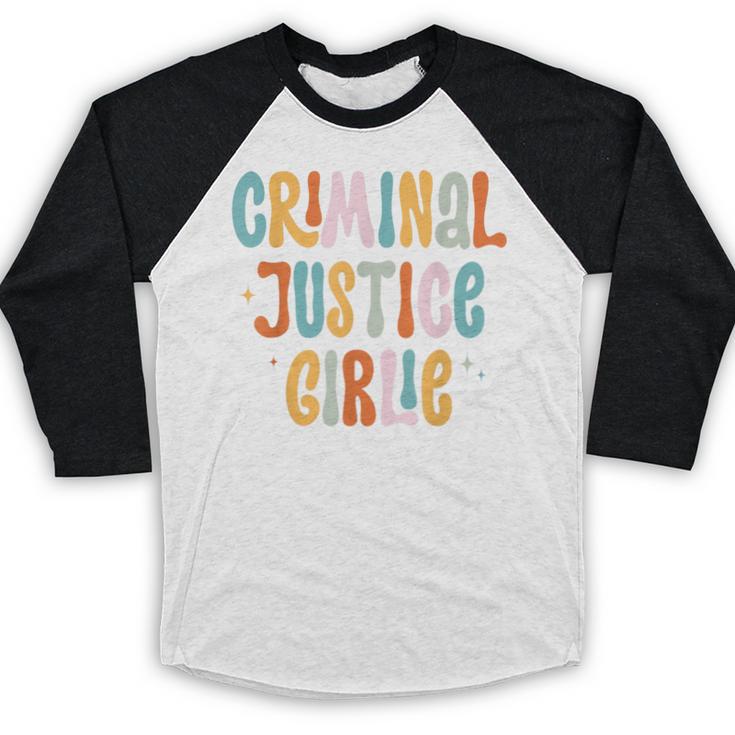Lawyer True Crime Lover Addict Graduation Apparel Criminal Justice Girlie Major Degree Future Detective Baseball Raglan Shirt