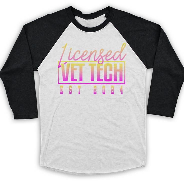 Licensed Vet Tech Veterinary Technician Graduation 2024 Baseball Raglan Shirt