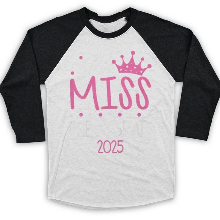 Little Miss Pre-K Grad Preschool Prek Graduation 2025 Baseball Raglan Shirt