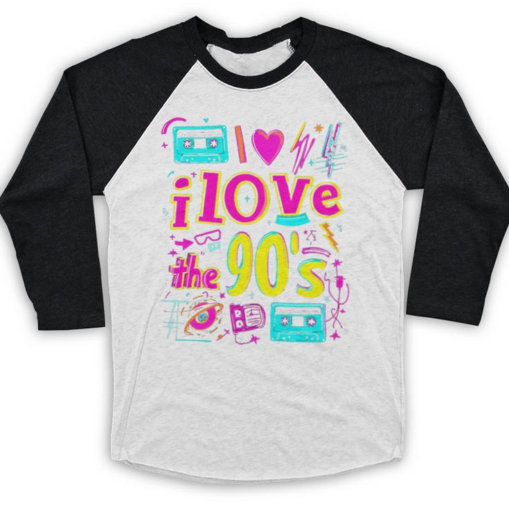 I Love The 90'S 90s Nostalgia Premium Tri-Blend Baseball Raglan Shirt