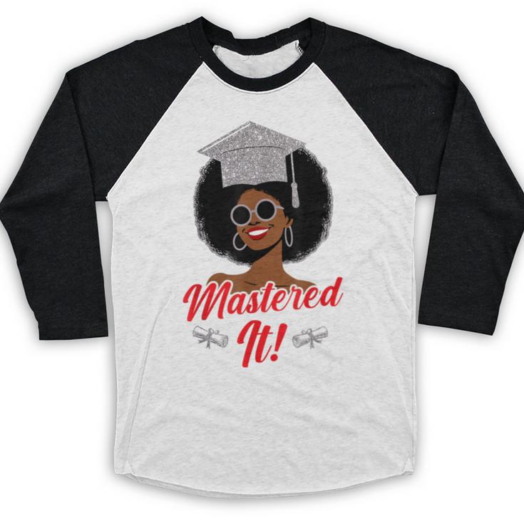 Master Degree Graduation Gifts Black Girl Baseball Raglan Shirt