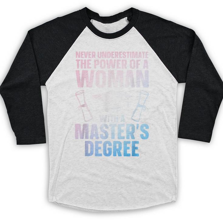 Masters Degree Graduation Art For Women Girls Masters Degree Baseball Raglan Shirt