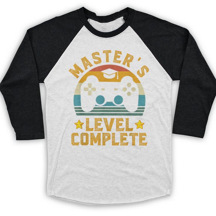 Master's Level Complete Vintage Video Gamer Graduation Baseball Raglan Shirt