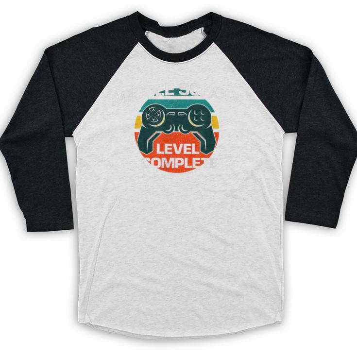 Middle School Graduation Gaming Vintage Level Complete Baseball Raglan Shirt