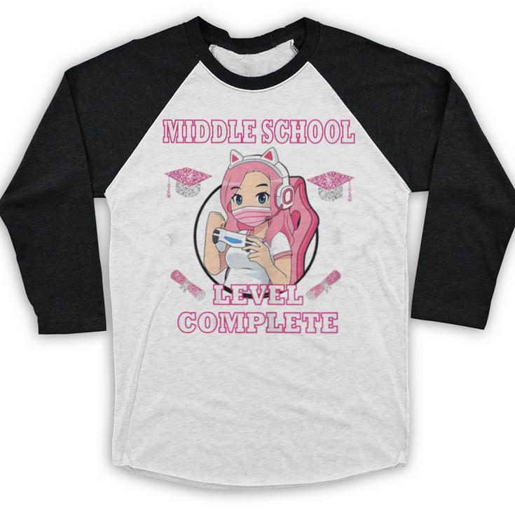 Middle School Level Complete Gaming Graduation Anime Girl Baseball Raglan Shirt