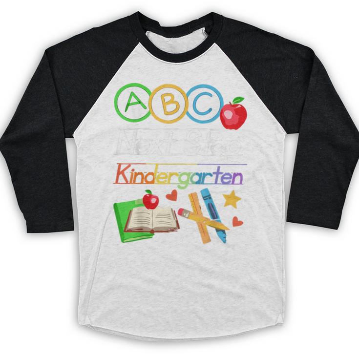 Next Stop Kindergarten Preschool Graduation 2025 Boy Girl Baseball Raglan Shirt