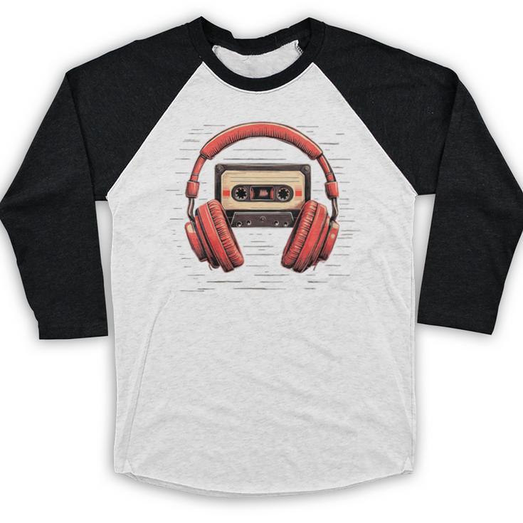 Nostalgia Cassette Men Women 80s 90s Retro Mixtape Tape Baseball Raglan Shirt