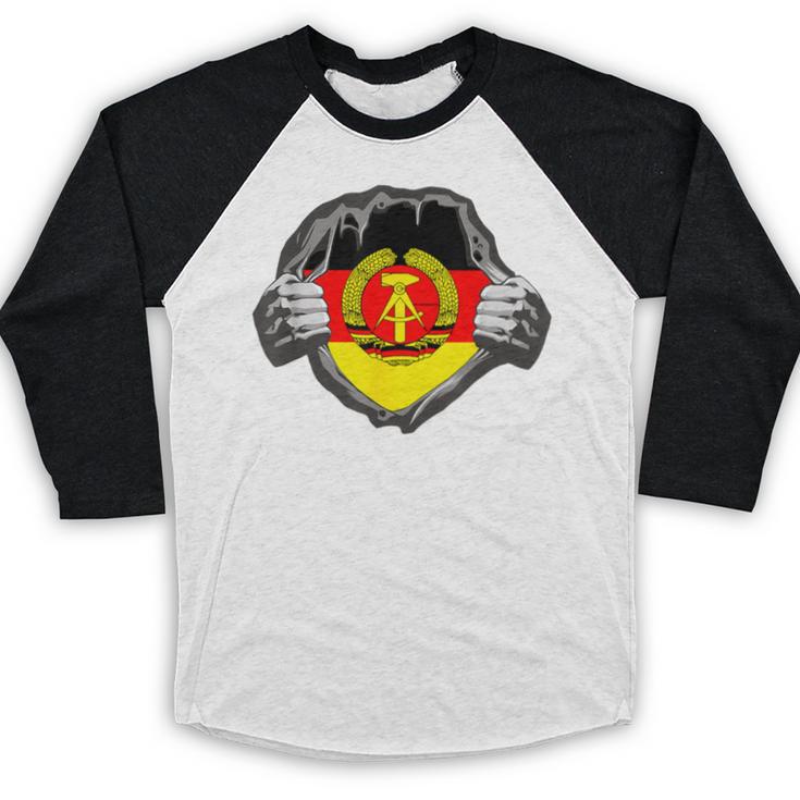 Nostalgia Chest Flag GDR Baseball Raglan Shirt