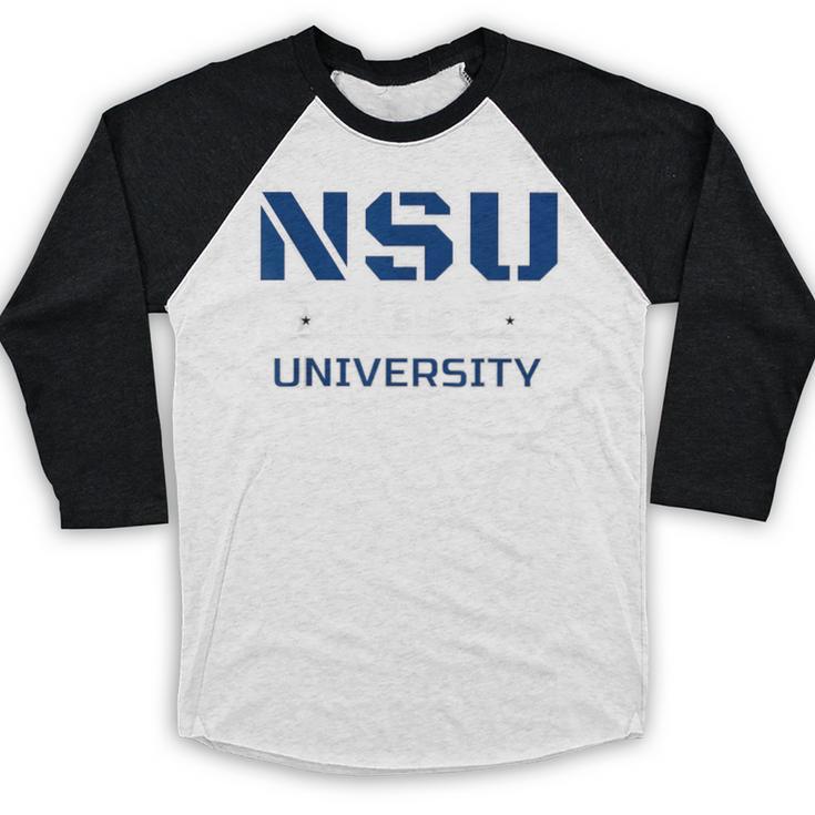 NSU No Such University High School Graduation Baseball Raglan Shirt