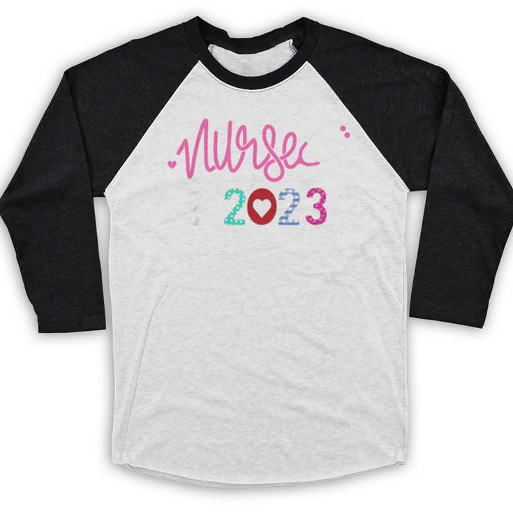 Nurse Graduation RN Nursing School Nurse Established 2023 Baseball Raglan Shirt