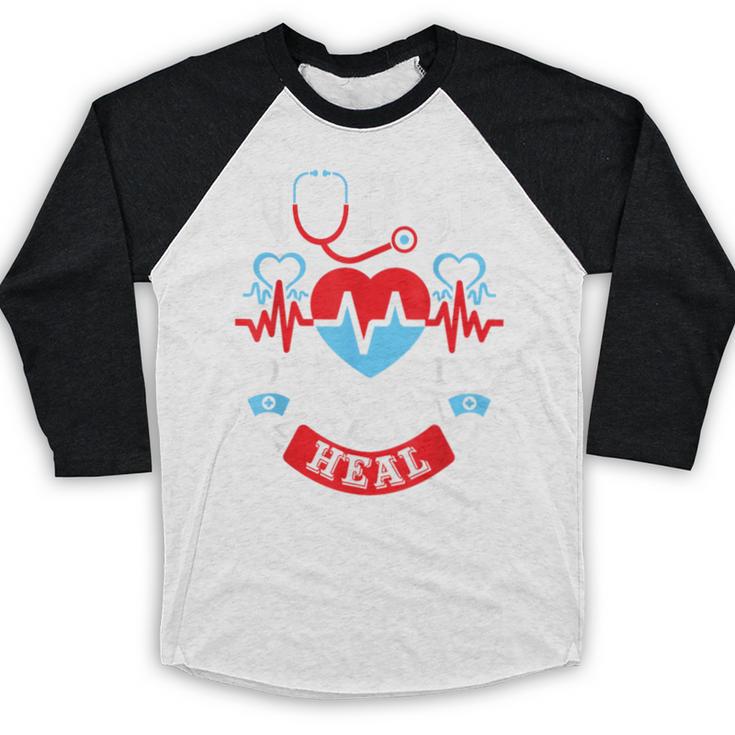 Nurse Live Love Heal Graduation Appreciation Valentines Day Baseball Raglan Shirt
