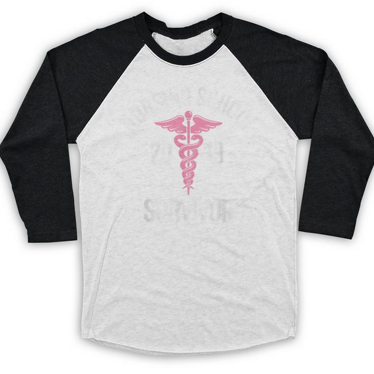 Nursing School Survivor Apparel Graduation Party Nurse RN Baseball Raglan Shirt
