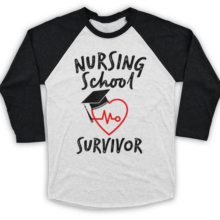 Nursing School Survivor Women Graduation RN Gift Shirt Baseball Raglan Shirt