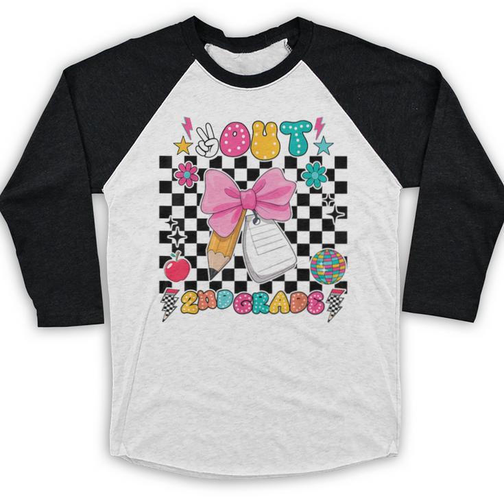Peace Out 2nd Grade Graduation Last Day School Second Grade Baseball Raglan Shirt