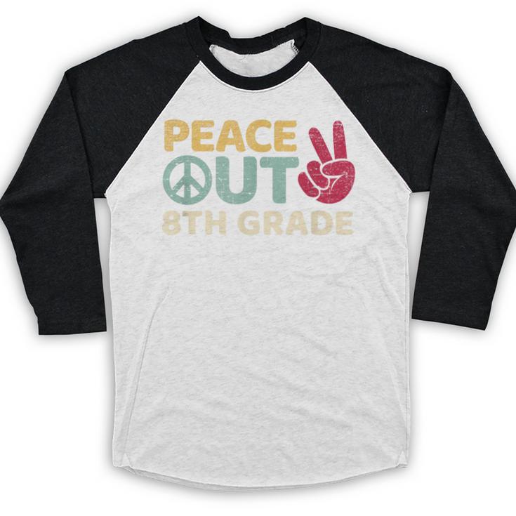 Peace Out 8th Grade Graduation Last Day Of School Baseball Raglan Shirt