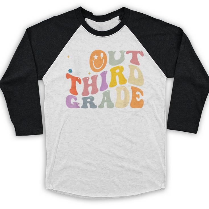 Peace Out Third 3rd Grade Graduation Graduate Class Of 2025 Baseball Raglan Shirt