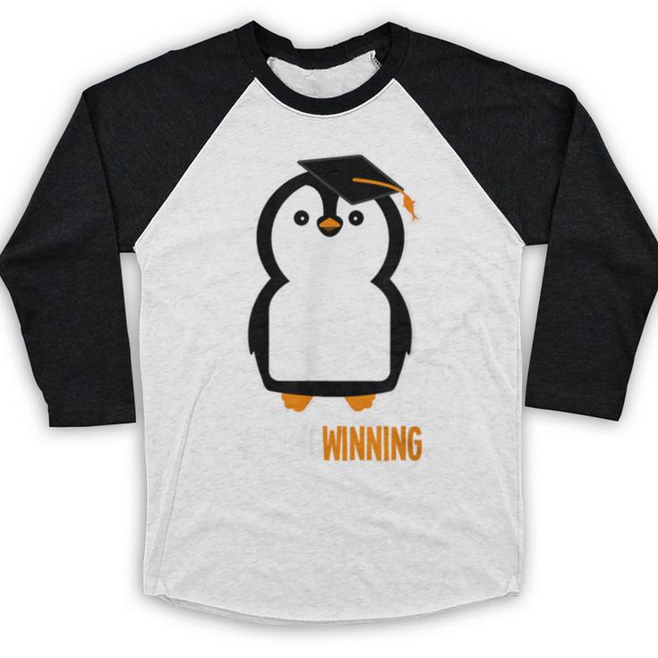 Penguin Graduation For Grads Hashtag Pengwinning Baseball Raglan Shirt