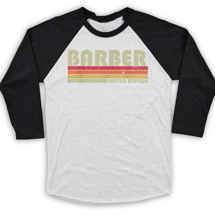 Personal Christmas Retro Vintage Graduation BARBER Job Title Profession Birthday Worker Idea Baseball Raglan Shirt