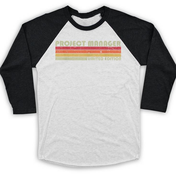 Personal Christmas Retro Vintage Graduation Project Manager Job Title Profession Birthday Worker Baseball Raglan Shirt