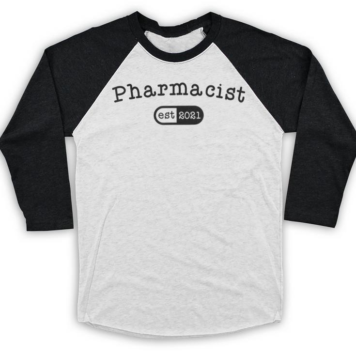 Pharmacy Student TShirt Pharmacist Graduation Est 2021 Baseball Raglan Shirt