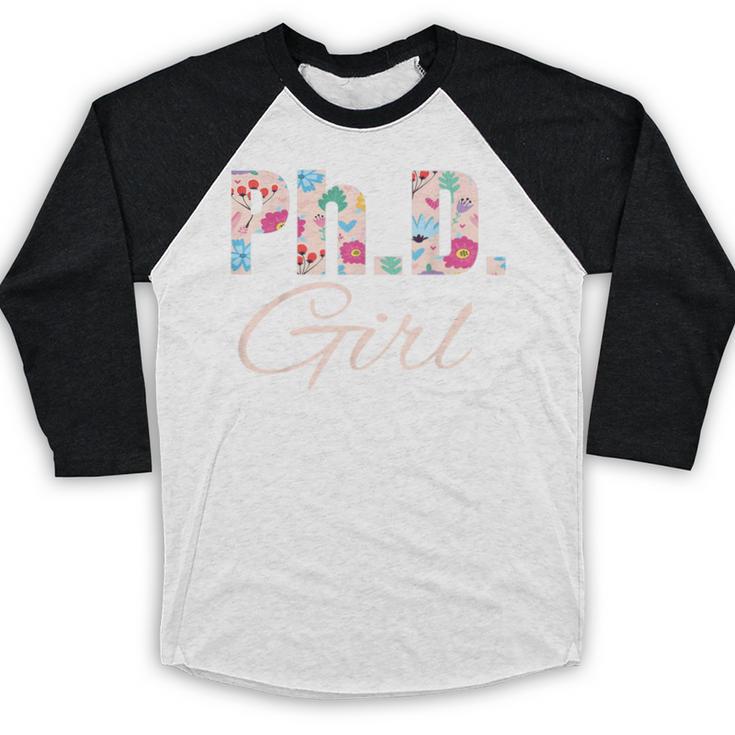 PhD Girl Doctorate Degree Graduation Women Her Psychology Baseball Raglan Shirt