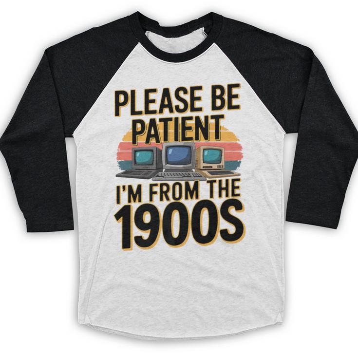Please Be Patient I'm From The 1900s Retro Computer Premium Baseball Raglan Shirt