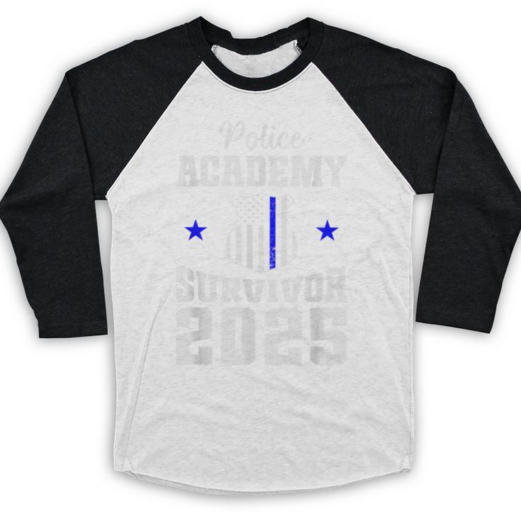Police Academy Survivor 2025 Graduation Police School Baseball Raglan Shirt