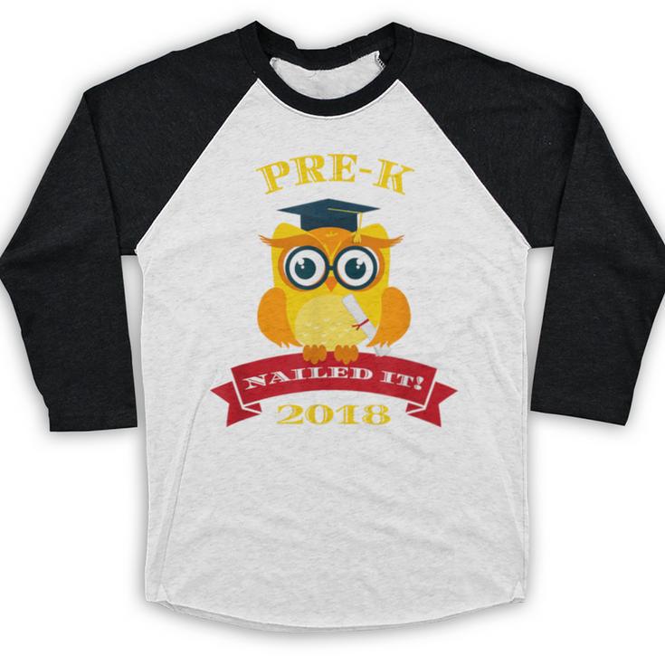 Pre-K Graduation 2018 Cute Owl Baseball Raglan Shirt